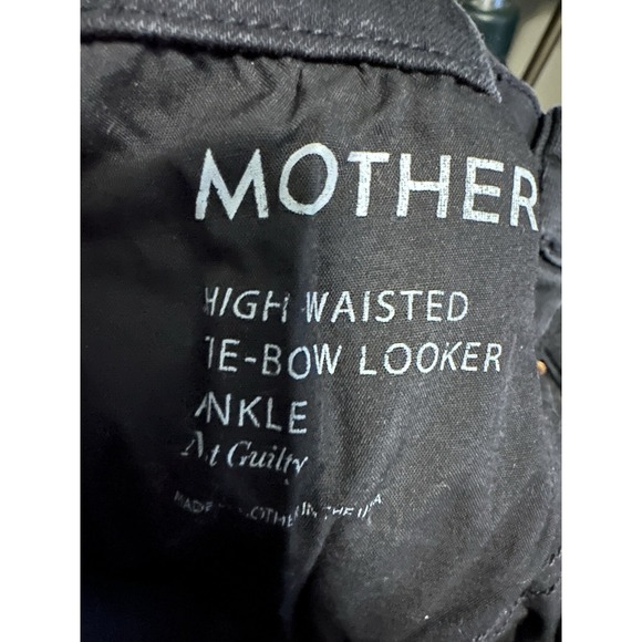 Mother High Waisted Tie Bow Looker Ankle Black Skinny Jeans‎ Not Guilty Wash 25 - Picture 9 of 9